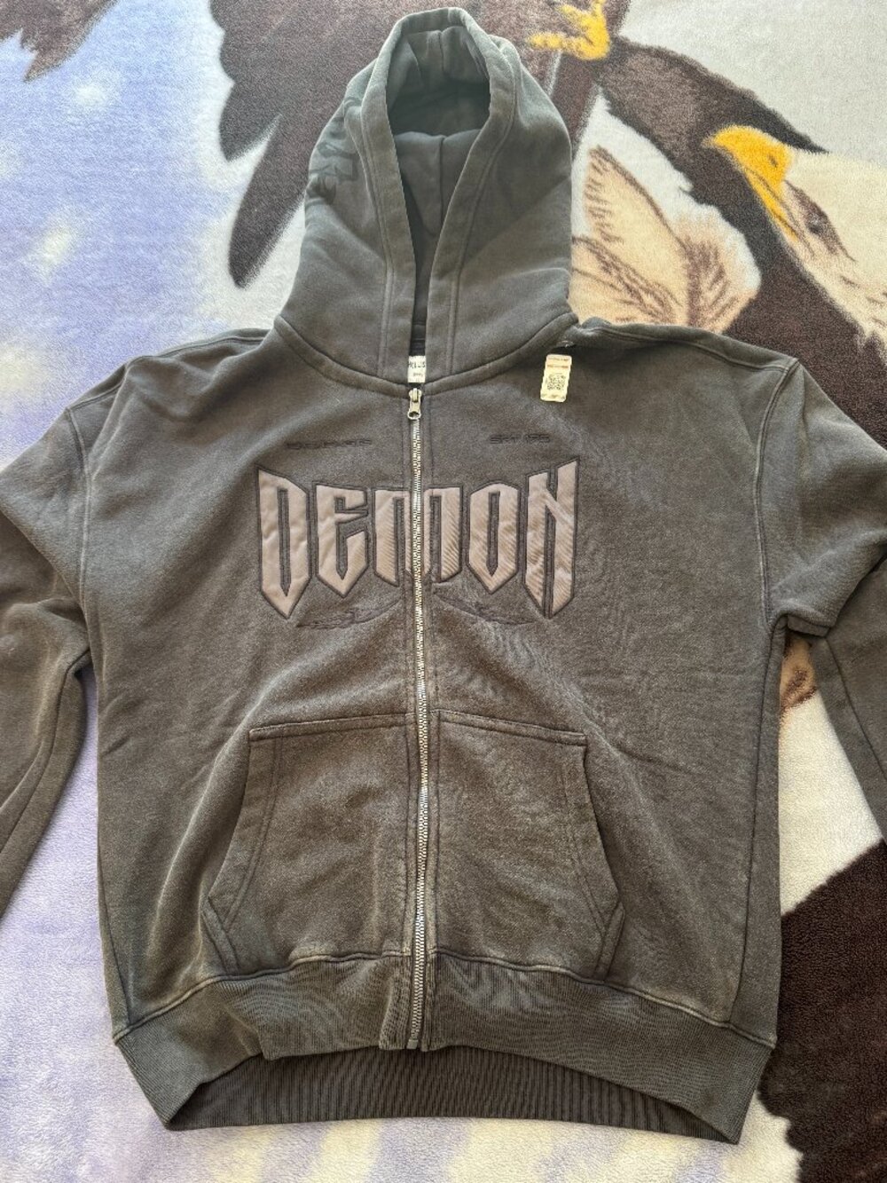 Hollister Feel Good Boxy Dodge Demon Graphic Zip-Up Hoodie